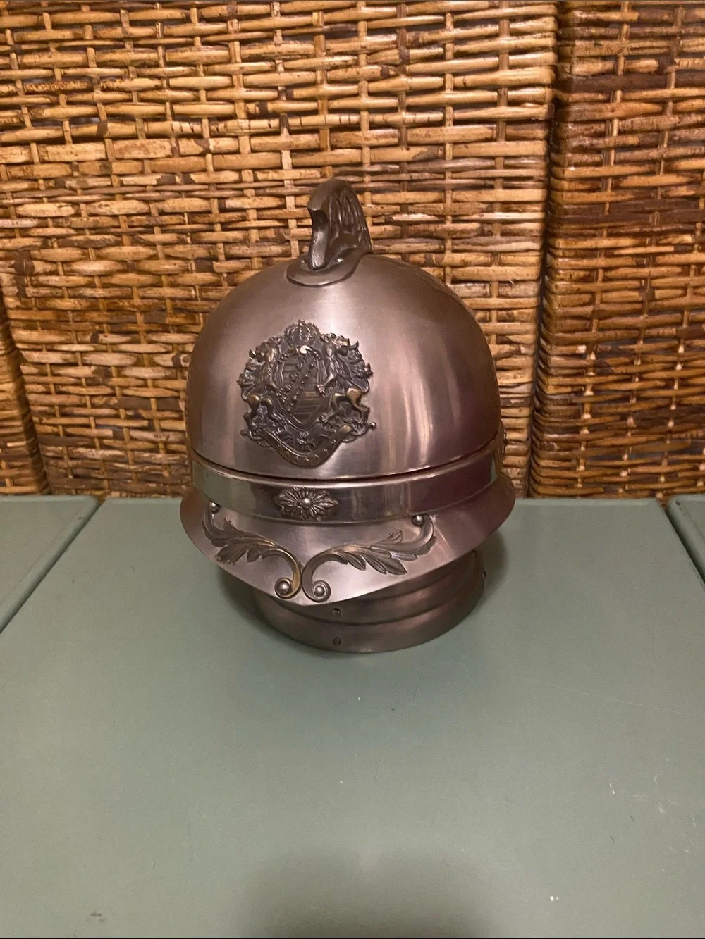 Vintage 1960’S Prussian Helmet Bar Set w/ Decanter & Shot Glasses *rare & unique
